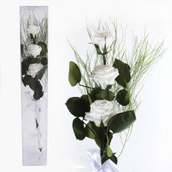 Preserved White Roses - Bouquet